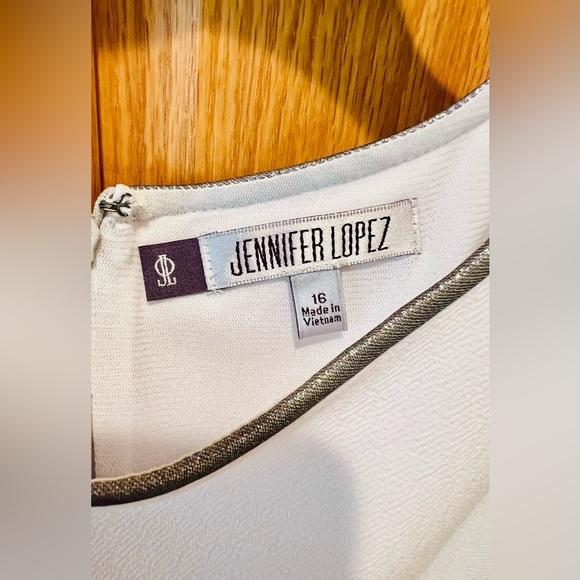 NWT Jennifer Lopez Colorblock Mixed Media Sheath Dress Size 16 Women’s - Picture 11 of 13